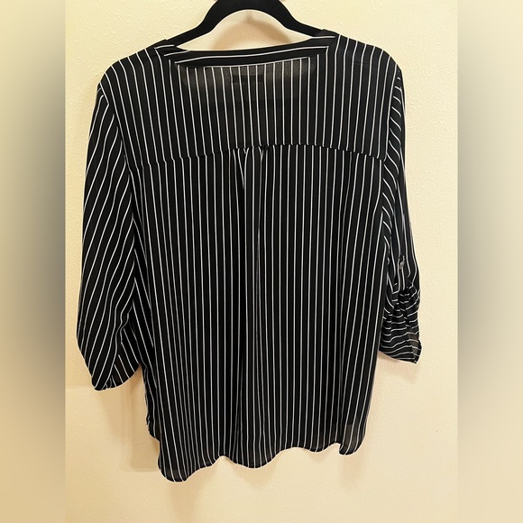 Maurices Black and White Pinstripe Blouse - Picture 4 of 4
